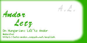 andor letz business card